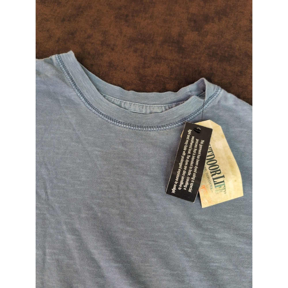 NWT Mens‎ Outdoor Life Short Sleeve Crew Neck T- Shirt Weathered Blue Small